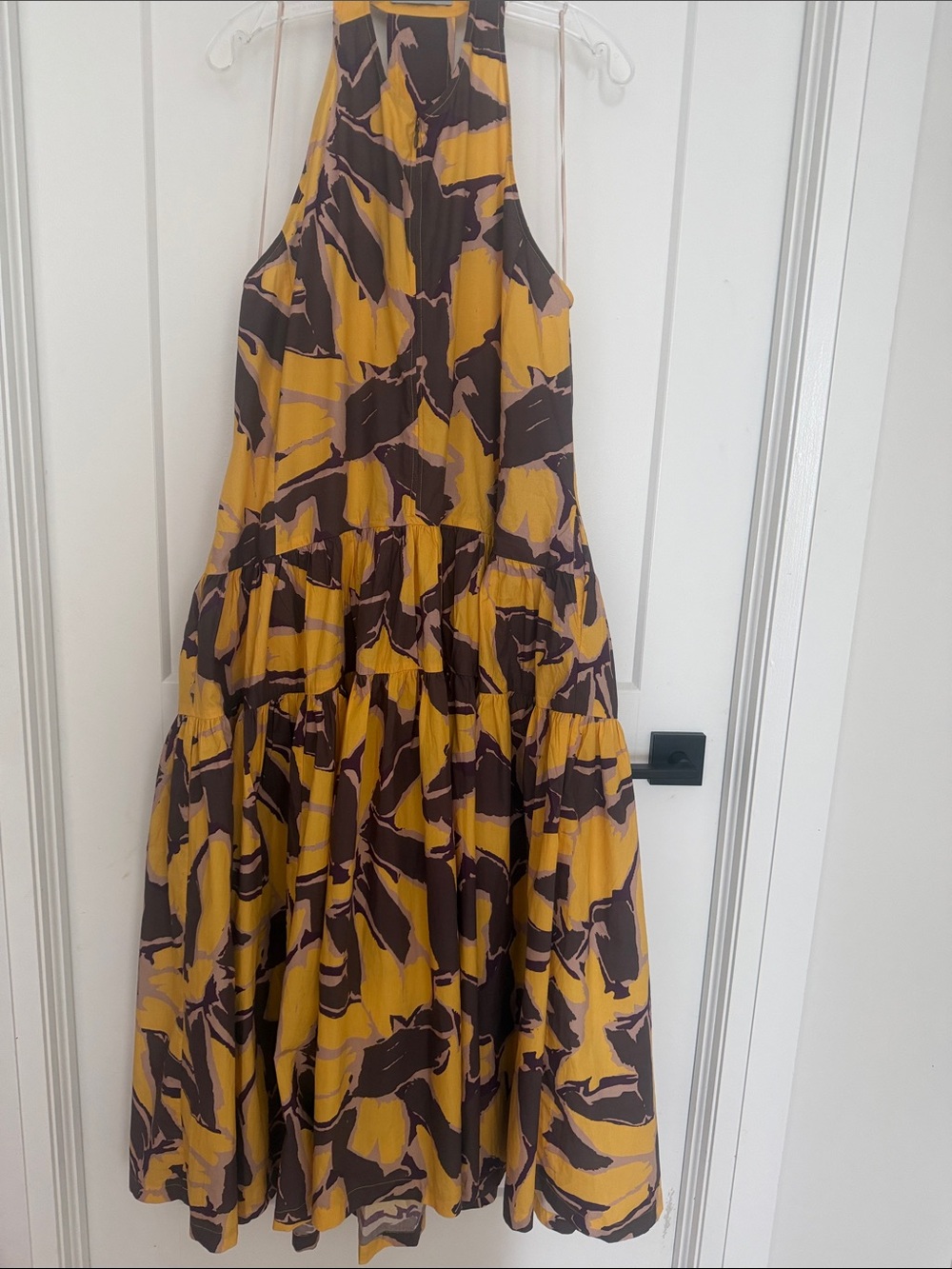 Rachel Comey Yellow Brown Patterned sundress